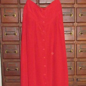Medium Red Silk STRADA Skirt